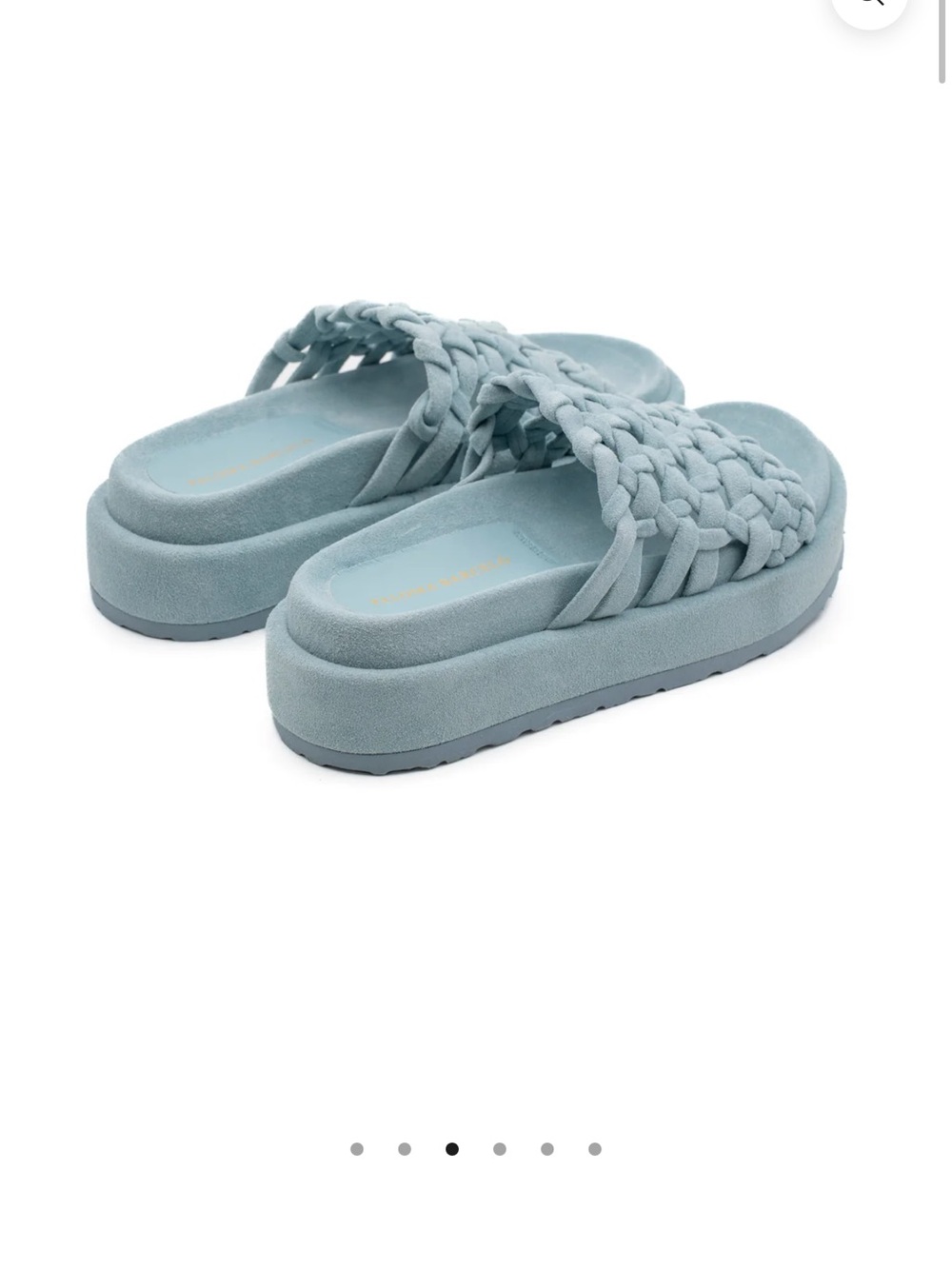 Nadira Suede Sky Paloma Barcelo Braided Platform Slide Sandals